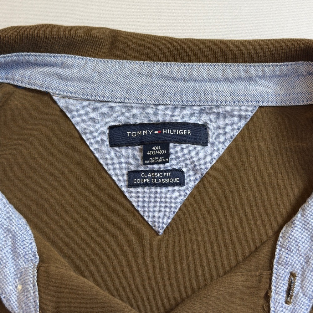 Tommy Hilfiger Mens 4XL Brown Classic Fit Short Sleeve Pique Polo Shirt Logo - Picture 6 of 9